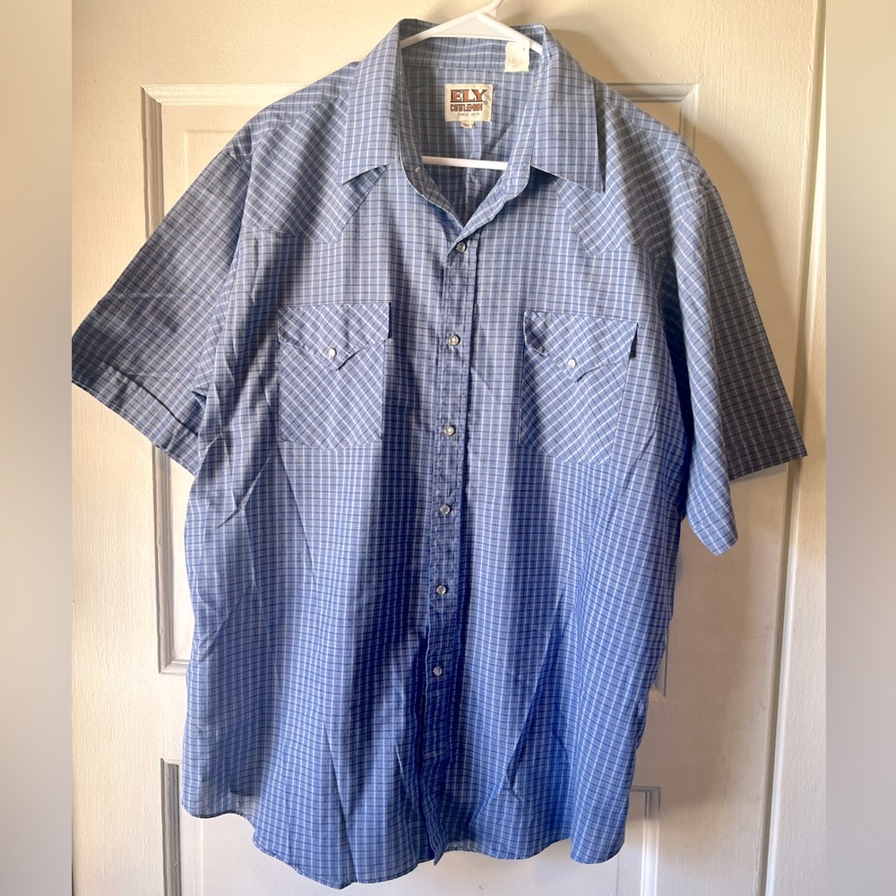 ELY CATTLEMAN Men's Short Sleeve Stripe Western Shirt